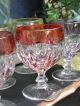 Alte Gläser Römer Wein Glas Kristall Farbiges Dekor Bleikristall Geschliffen Kristall Bild 10