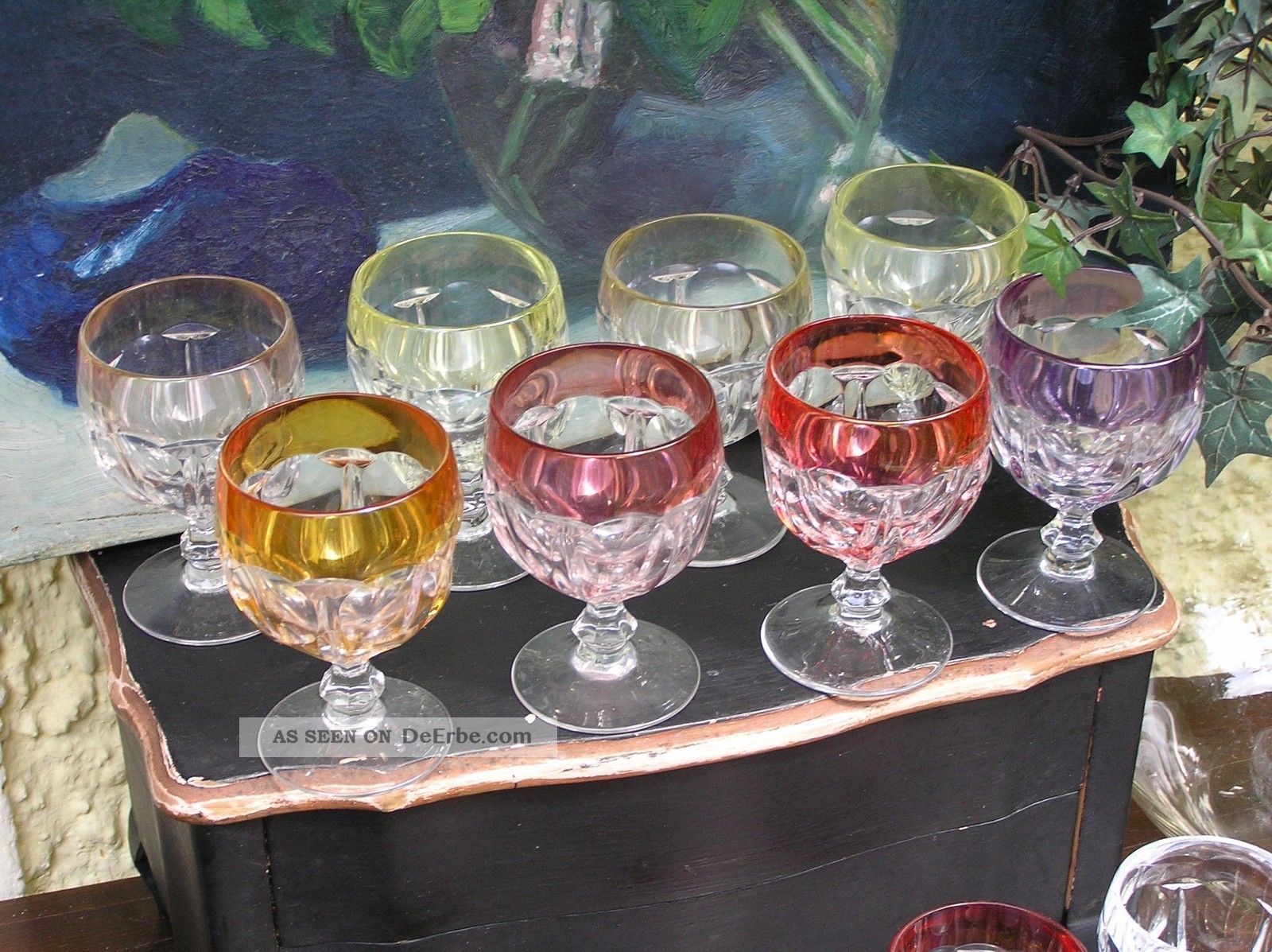 Alte Weingläser Kristall handgeschliffen Höhe 13 cm 