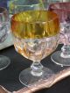 Alte Gläser Römer Wein Glas Kristall Farbiges Dekor Bleikristall Geschliffen Kristall Bild 5
