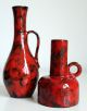 Rrk Rhein Ruhr Keramik Fat Lava Vase 206,  505,  Vintage,  60er,  70er,  Rot - Schwarz 1960-1969 Bild 3