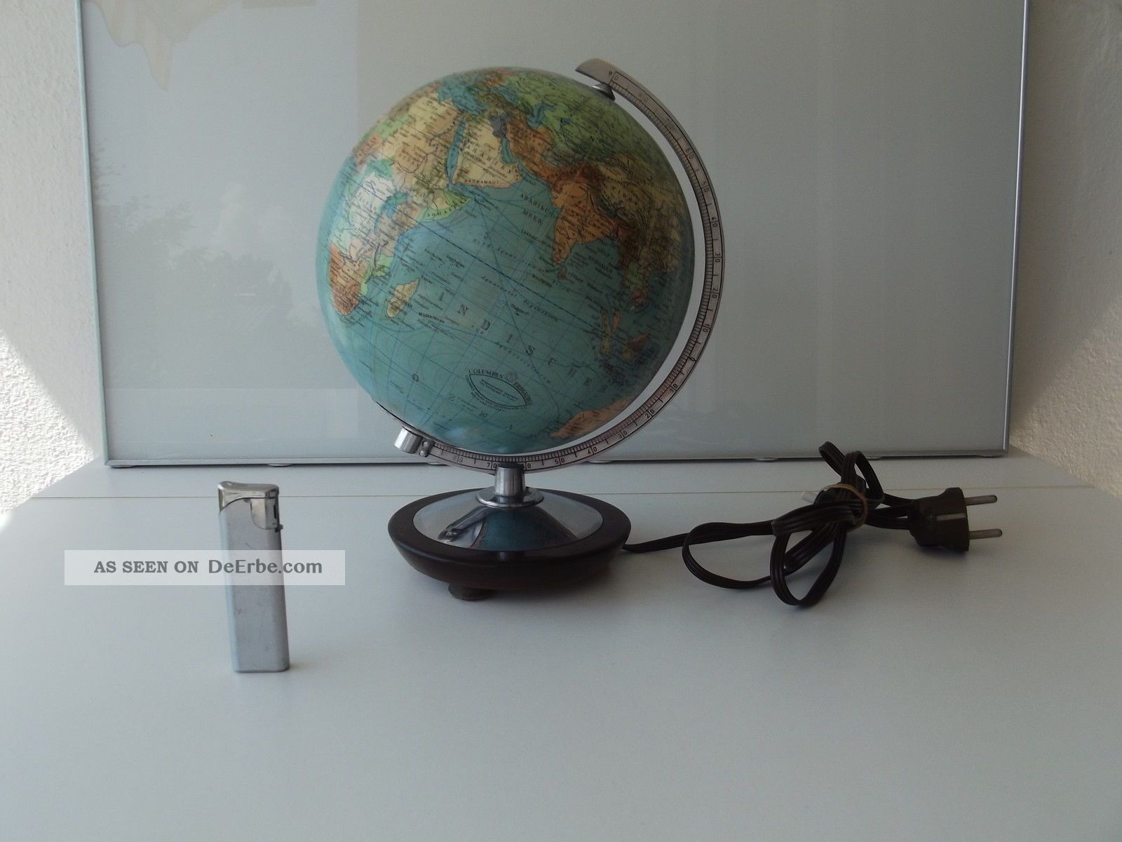 Alter Kleiner Columbus Erdglobus Glasglobus / Globe Um 1940 - 50 / Höhe Ca.  26 Cm Wissenschaftliche Instrumente Bild