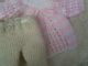 Alte Puppenkleidung Wooly Knit Dress Outfit Vintage Doll Clothes 30 Cm Baby Girl Original, gefertigt vor 1970 Bild 1