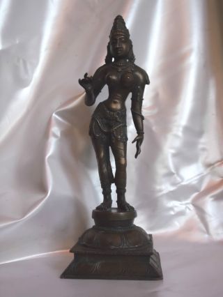 Antike Bronze Figur Indische Göttin 30 Cm Bild