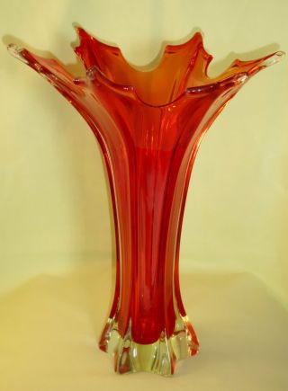 Murano Sommerso Glas Zipfelvase Vase Um 1960 - 6 - Armig - 34cm - 1600 Gramm Bild