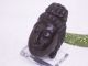 Buddha - Kopf: Handarbeit / Signiert: Holz: Geschnitzt: Netsuke: Asiatika Entstehungszeit nach 1945 Bild 2