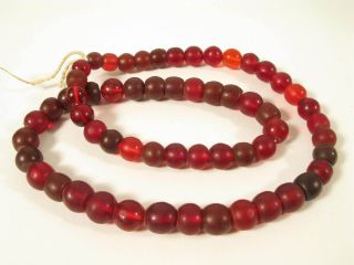 Alte Böhmische Glasperlen B1 Rot Old Bohemian Trade Beads Red Afrozip Bild