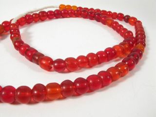 Alte Böhmische Glasperlen B8 Rot Old Bohemian Trade Beads Red Afrozip Bild