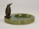 Antiker Bronze Pinguin Auf Onyx - Schale Um 1900 - Königspinguin Plastik Figur Bronze Bild 3