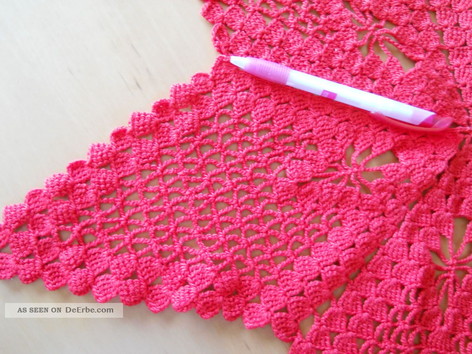 Häkeldecke Sternförmig Rot Handarbeit Baumwolle Ca 68 Cm Durchmesser Tischdecken Bild