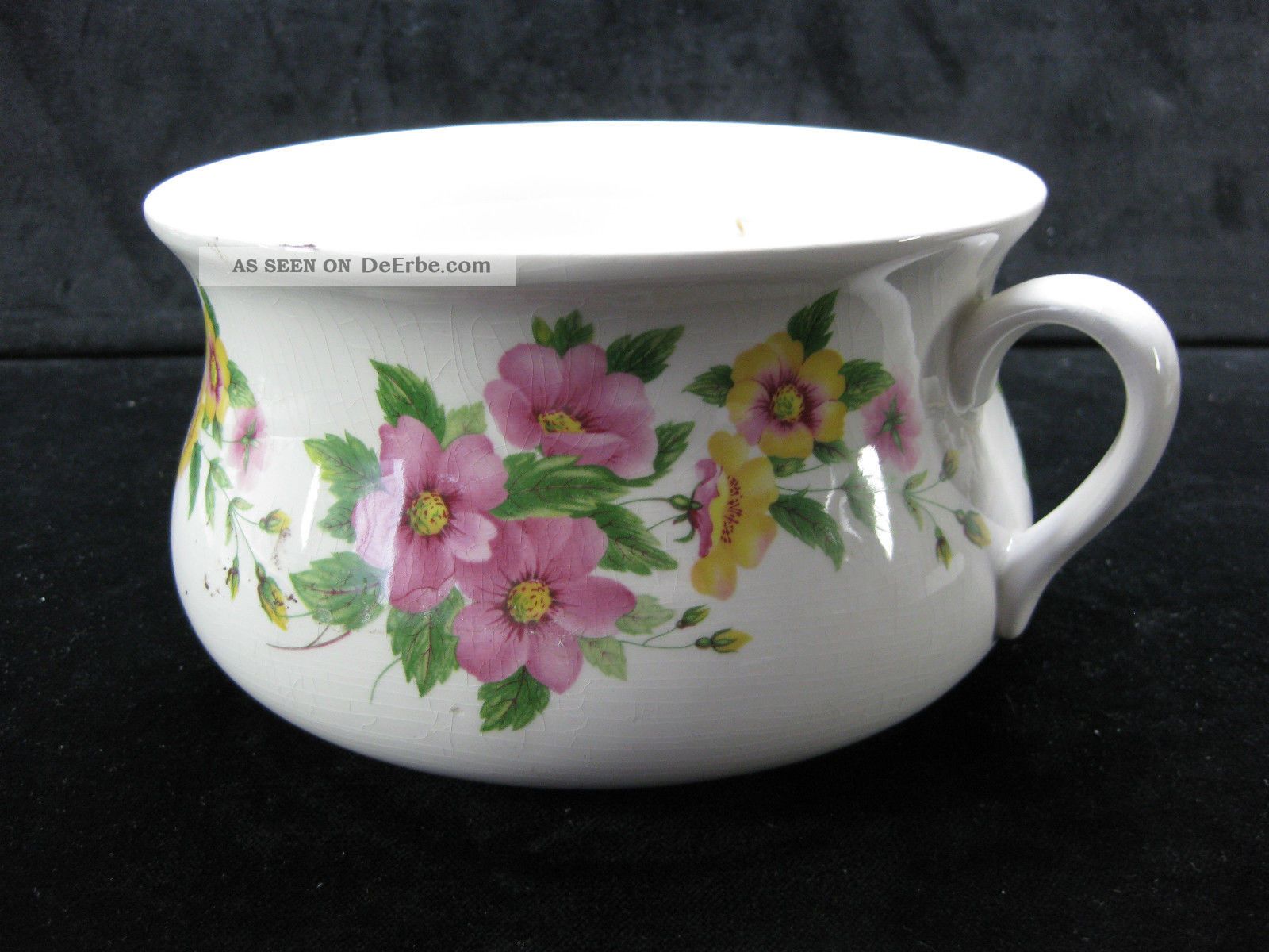 Portmeirion Porzellan - Topf Nachttopf Pflanzgefäss Mit Blumendekor / England Nach Form & Funktion Bild