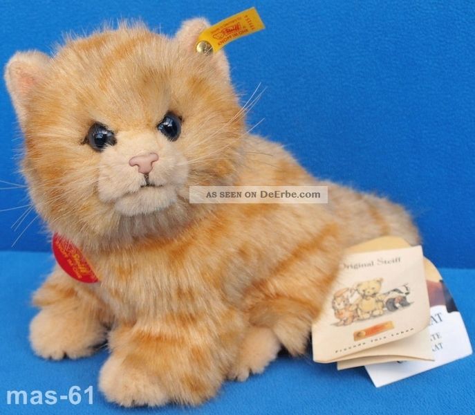 Steiff Whiskas Katze Cat 999154 Mit Steiff Knopf Schild & Fahne Tiere Bild