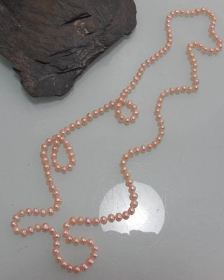 Perlenkette Zuchtperlen Süßwasser Endlos Apricot 120 Cm Lang (352) Bild