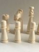 Antike Schachspiel Figuren Aus Bein Und Ebenholz Gefertigt vor 1945 Bild 2