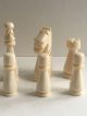 Antike Schachspiel Figuren Aus Bein Und Ebenholz Gefertigt vor 1945 Bild 4