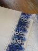 2 Taschentücher Stoff Damen Accessoires Handarbeit Blaue Spitze Häkelspitze Textilien & Weißwäsche Bild 1