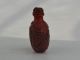 Collectible Exquisite Old Lacquer Coral Handwork Carving Dragon Snuff Bottle Antike Bild 3