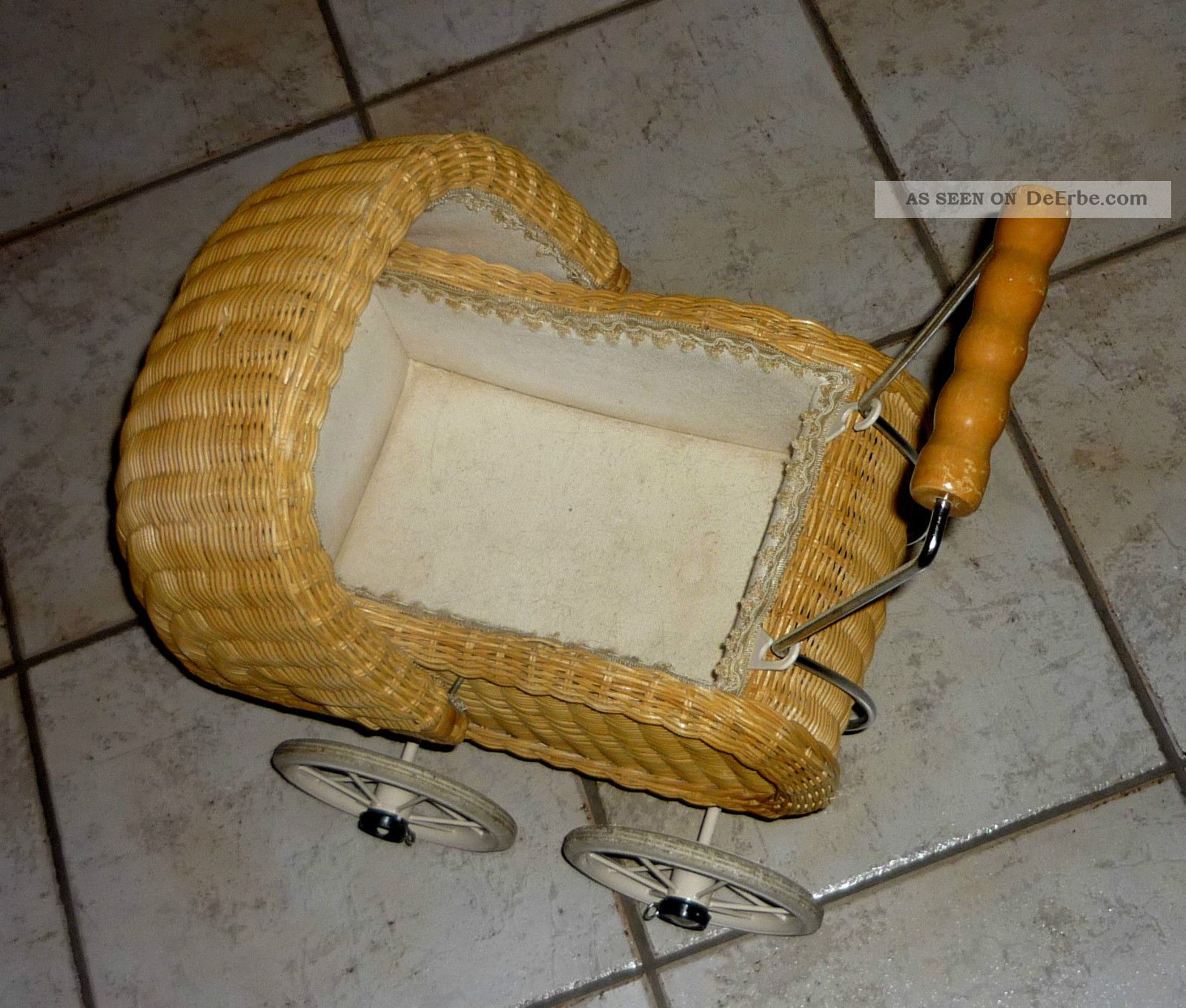 Retro Vintage Susser Kleiner Puppenwagen Korb In Sehr