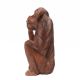 Affe Holz Figur Skulptur Stinkefinger Sitzend Deko Tier Monkey 30 Cm Groß Entstehungszeit nach 1945 Bild 1
