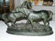 Sehr Alte Große U.  Schwere Pferde Skulptur Sig P.  J.  Mene 1900-1949 Bild 1