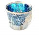 Windlicht Aus Glas Mosaik Blau 7 X 8 Cm Mit Muschel Maritime Dekoration Bild 2