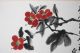 Chinese Indian Ink Painting On Paper Red Blossoming Plum Tree Branch Artist Seal Asiatika: China Bild 2