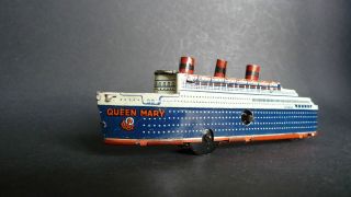 Blechschiff Queen Mary Mit 1a - Uhrwerk - Sehr Seltenes Penny Toy - Rar Bild
