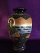 Satsuma Sechseck Vase Porzellan Japan Handbemalt 32cm Asiatika: Japan Bild 3