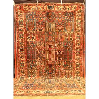 Antik Handgeknüpft Orientteppich Felder Bachtia Vintage Old Rug Carpet 295x205cm Bild