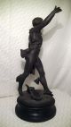 Eine (v.  Zwei) Alte Skulptur,  Figur,  40 Cm,  3 Kg,  Mann,  Tänzer,  Antik Vor 1900 Bild 2