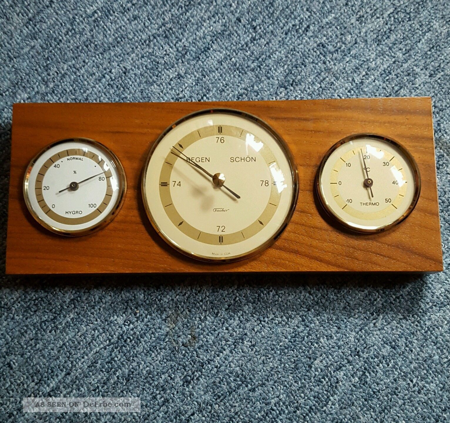 Retro Fischer - Wetterstation Barometer Hygrometer Thermometer Wettergeräte Bild