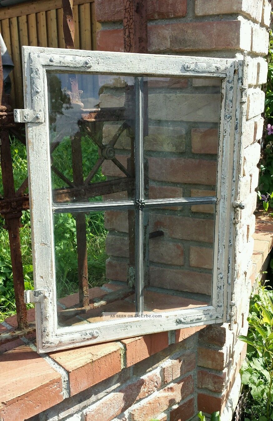 Altes Sprossenfenster Mit Bleiverglasung - Holzfenster Aus Eiche - 2 Von 2 Original, vor 1960 gefertigt Bild