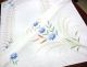 Alte Tischdecke Stickerei Handarbeit 120x147cm Leinen Weiß Blumen Tischdecken Bild 1