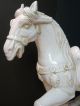 Grosse Alte Pferde Skulptur,  August Der Starke Pferd,  Fayance Weiß Glasiert 1900-1949 Bild 1