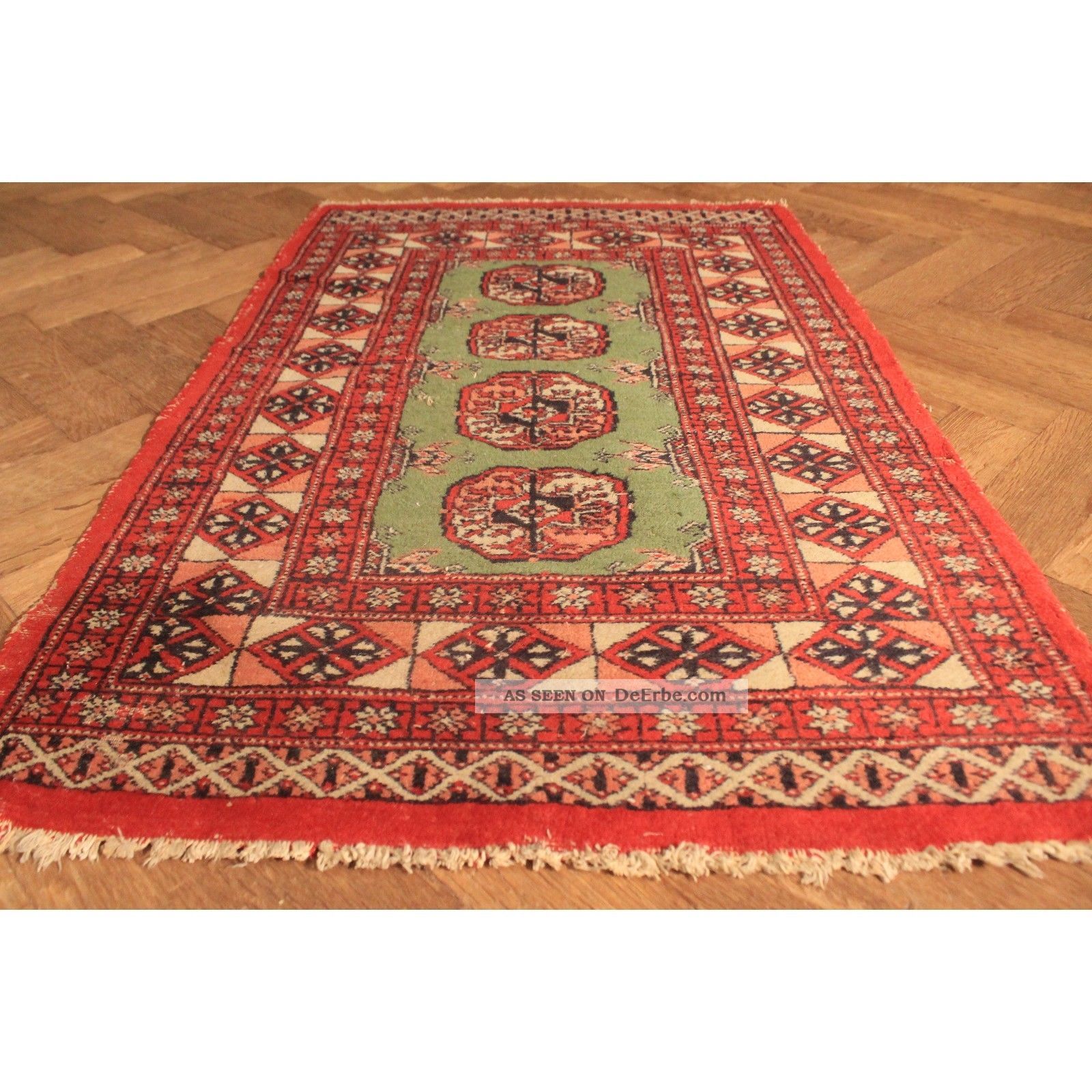 Alter Handgeknüpfter Orient Teppich Buchara Jomut Carpet Tappeto Tapis 125x80cm Teppiche & Flachgewebe Bild