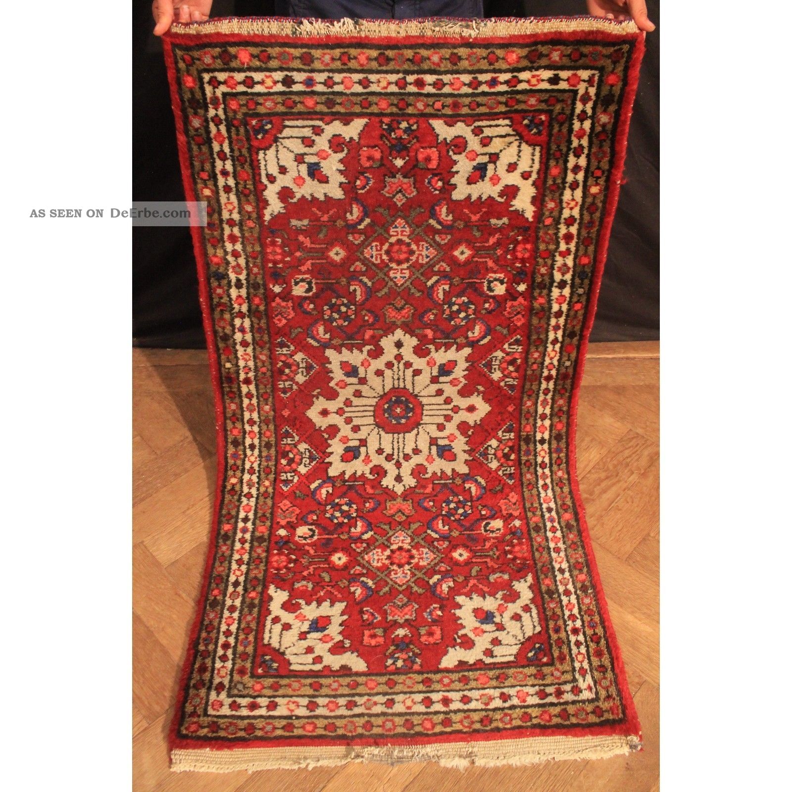 Alter Handgeknüpfter Orient Teppich Kurde Carpet Heriz Rare Old Sa Rug 135x75cm Teppiche & Flachgewebe Bild