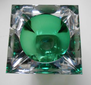Murano,  Block Aschenbecher,  60er Jahre,  Grün - Transparentes Glas Bild