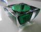 Murano,  Block Aschenbecher,  60er Jahre,  Grün - Transparentes Glas Glas & Kristall Bild 1