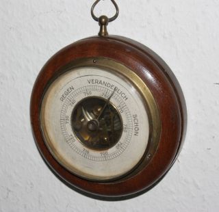 Hygrometer Der Firma M O Co,  Verein.  Barometerfabr.  Hamburg,  Holz,  Messing Bild
