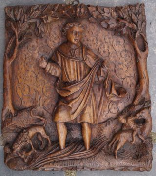 Hl.  Eustachius,  Patron Der Jäger Und Der Stadt Paris,  Gotisches Relief,  Um 1480 Bild