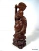 Alte Asiatische Holzfigur Der Glückliche Mann Handgeschnitzt Künstlerarbeit 1950-1999 Bild 1