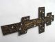 Altes Antikes Orthodoxes Messing Kreuz Wandkreuz Jesus Xix Jh.  Emaille E955 Skulpturen & Kruzifixe Bild 1