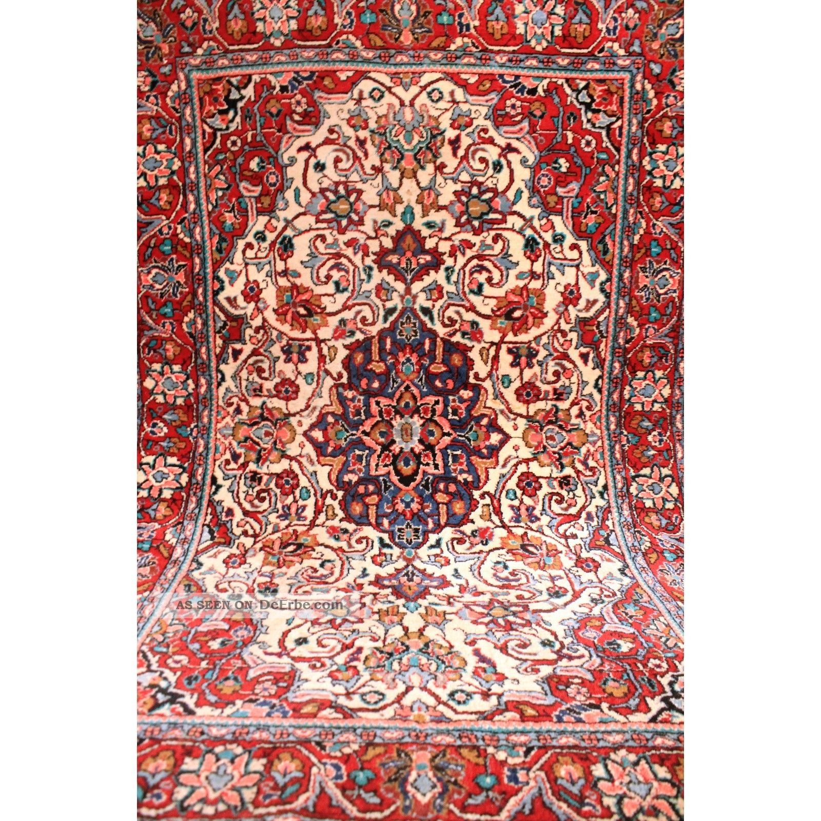 Königlicher Feiner Handgeknüpfter Orient Blumen Teppich Saruqh Kork Rug 160x90cm Teppiche & Flachgewebe Bild