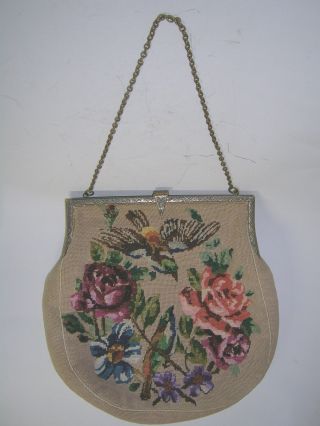 1910 Damenhandtasche Feine Gobelinstickerei Zierbügel Bild