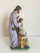 Gruppenfigur Heilige Maria Josef Jesus Kind Gips Handbemalt Um 1900 Krippe Rar Skulpturen & Kruzifixe Bild 2