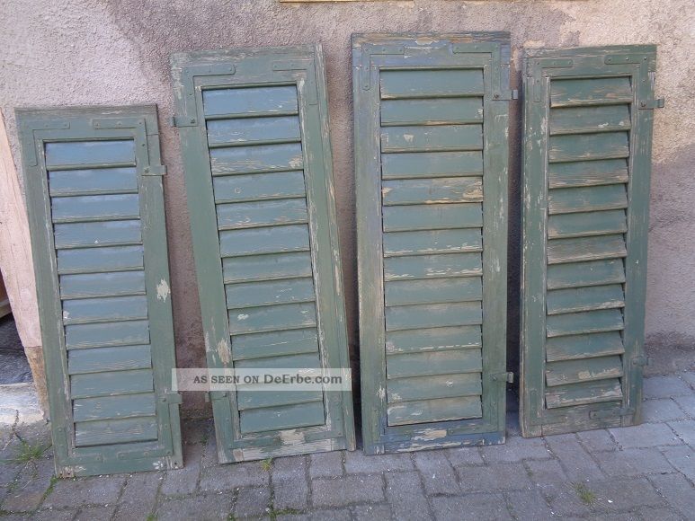 4 Stück Fensterladen/jalosie - Holz,  Grün Original, vor 1960 gefertigt Bild