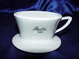 Vintage Alter Melitta Porzellan 100 Kaffeefilter 2 Loch Weiss Gr.  Schrift Top Bild