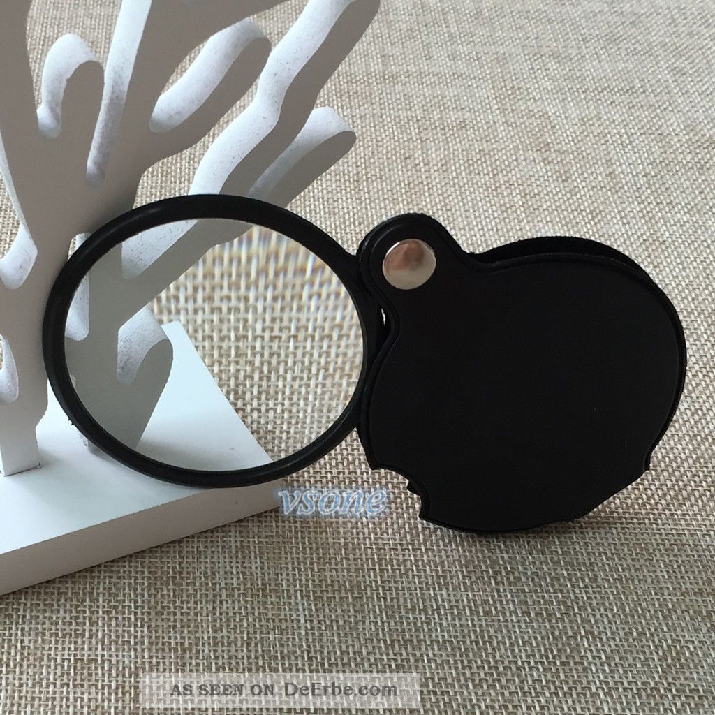 3 Stück 8x 60mm Einschlaglupe Taschen Lupe Zum Lesen Lederholster Optiker Bild