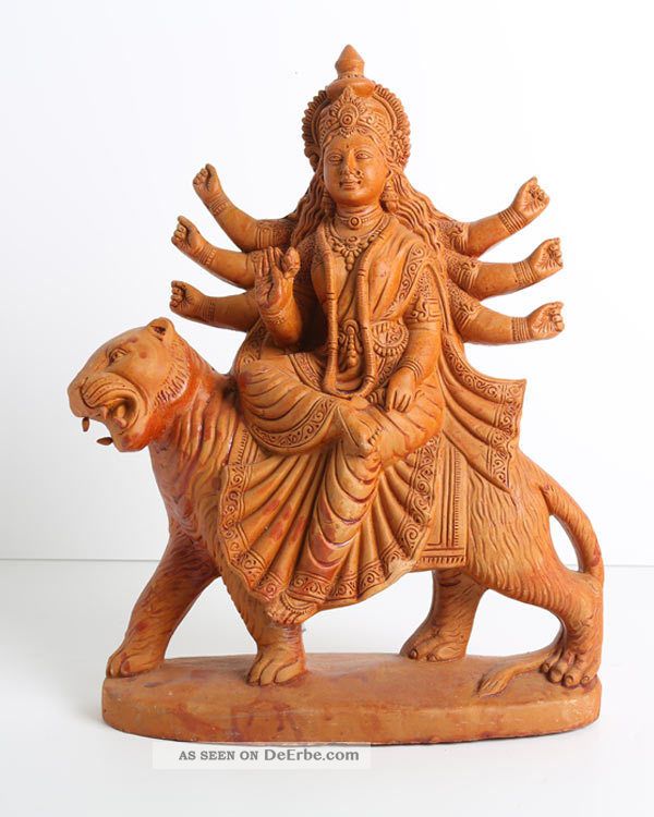 Durga Kali Statue Aus Ton Ca 38 Cm Hoch Entstehungszeit nach 1945 Bild