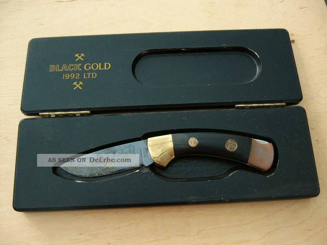Solinger BÖker Messer Mit Nr.  4792 In Holzschachtel Black Gold 1992 Ltd Jagd & Fischen Bild