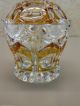 Deckeldose Dose Bleikristall Geschliffen Überfangglas Bernstein In Sammlerglas Bild 1